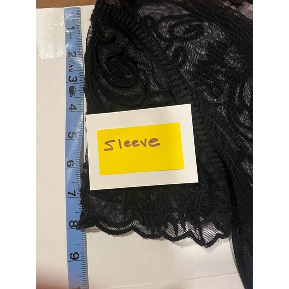Forever 21 Women’s Black  Tee Shirt Sheer Lace Whimsigoth Witchy Goth Sz Small - Picture 8 of 11